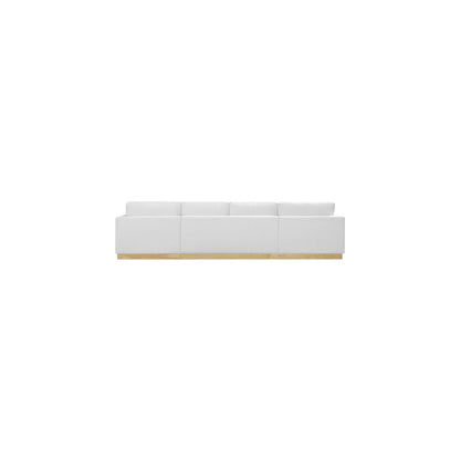 Johanna White Linen Textured Fabric 3pc. Sectional