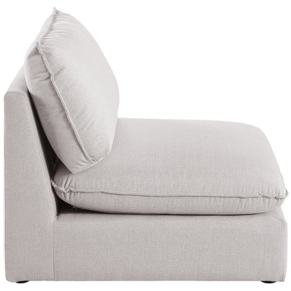 Mackenzie Beige Durable Linen Textured Armless Chair