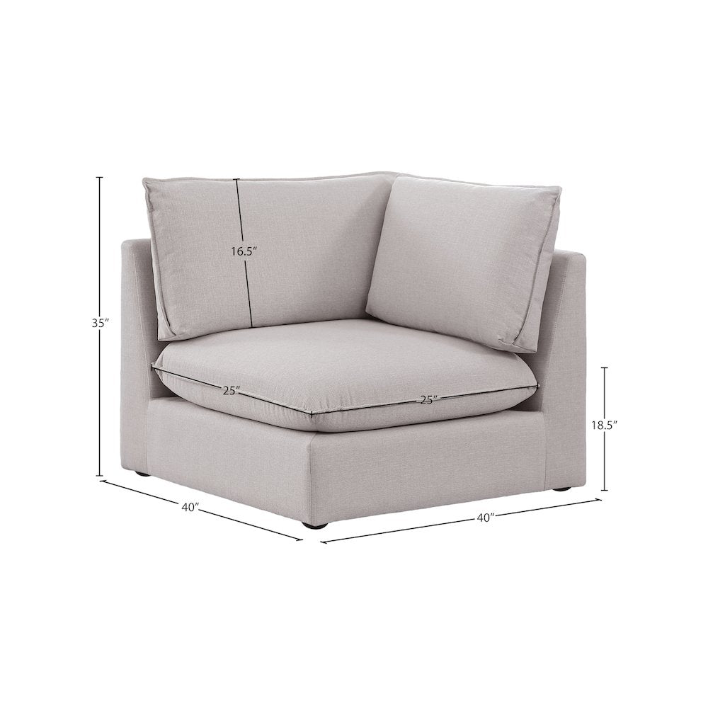 Mackenzie Beige Durable Linen Textured Corner Chair