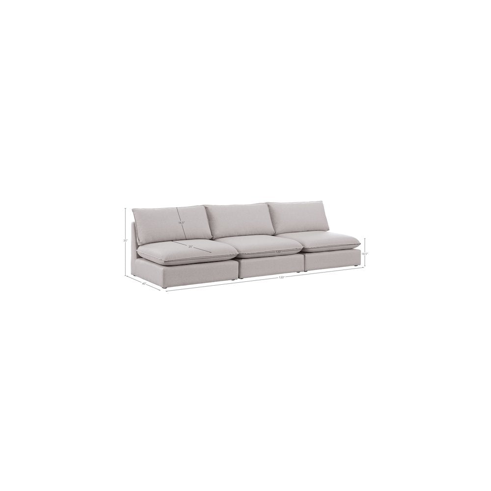 Mackenzie Beige Durable Linen Textured Modular Sofa