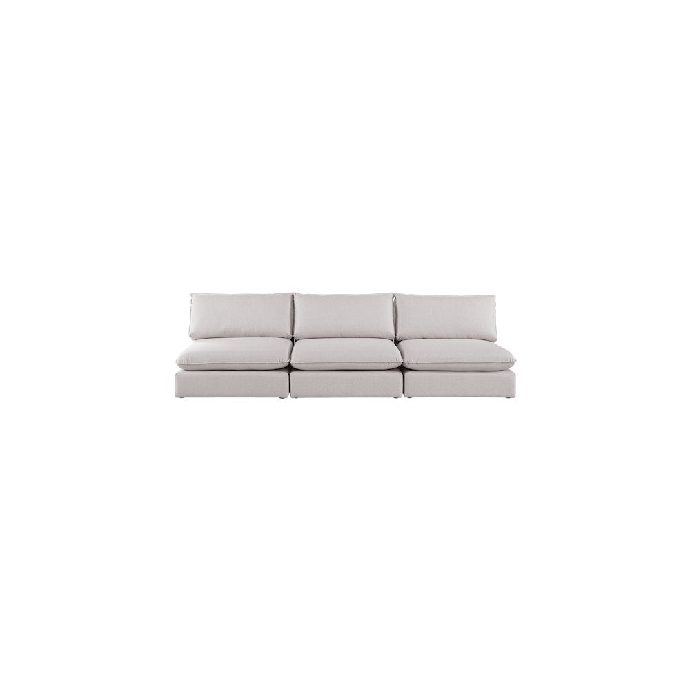 Mackenzie Beige Durable Linen Textured Modular Sofa