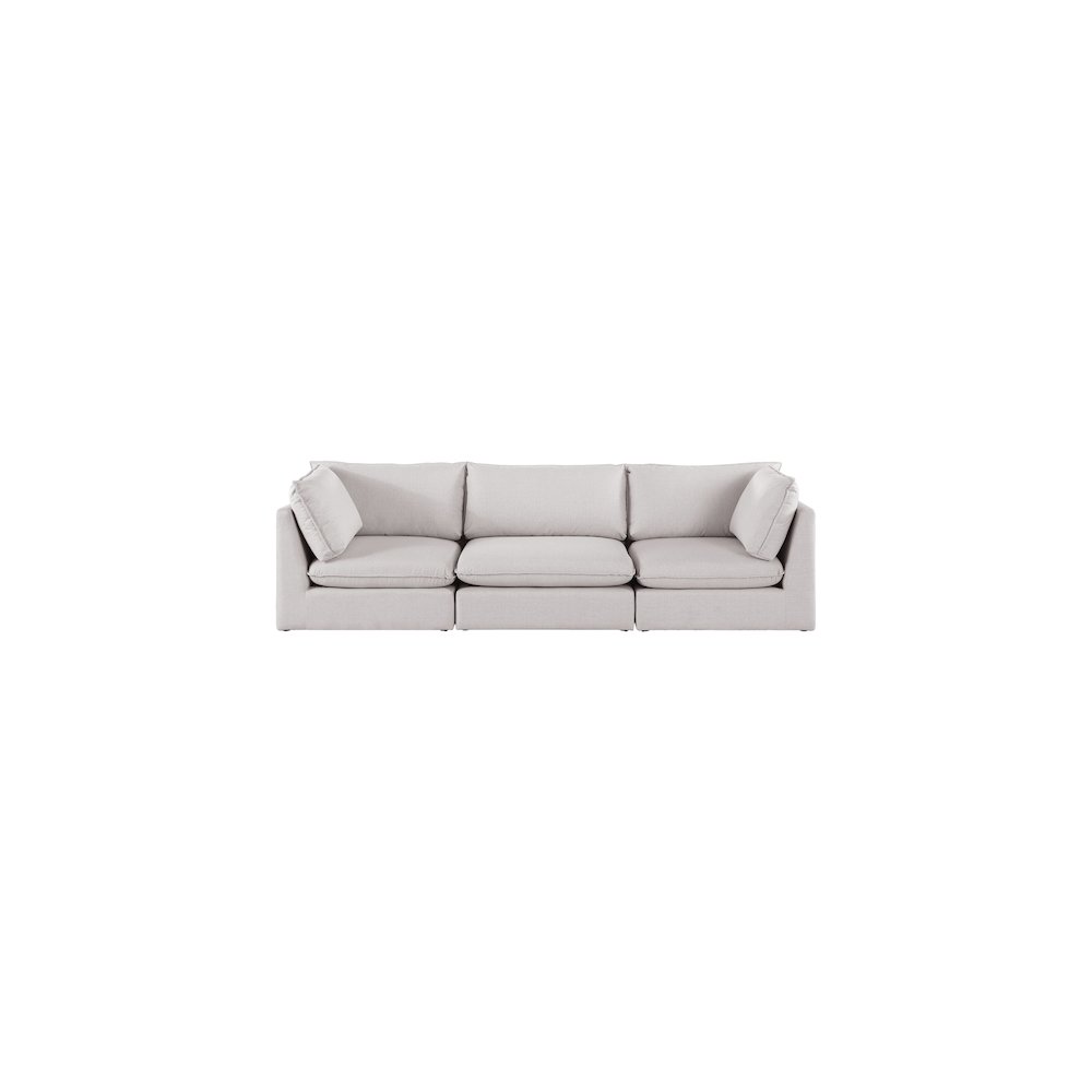 Mackenzie Beige Durable Linen Textured Modular Sofa