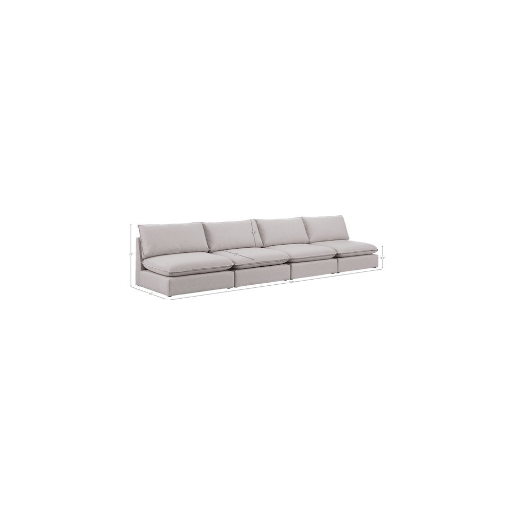 Mackenzie Beige Durable Linen Textured Modular Sofa