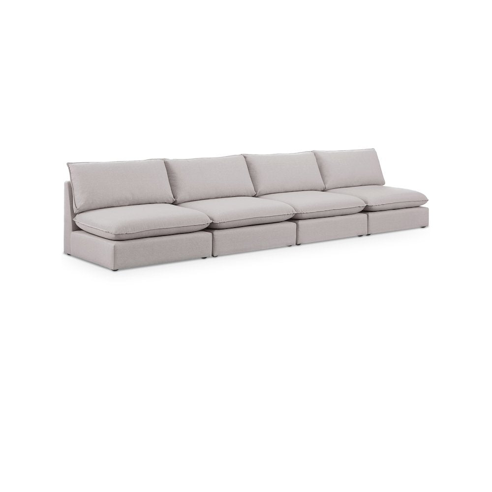 Mackenzie Beige Durable Linen Textured Modular Sofa