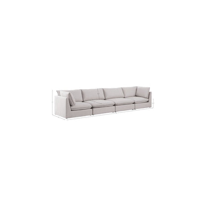 Mackenzie Beige Durable Linen Textured Modular Sofa