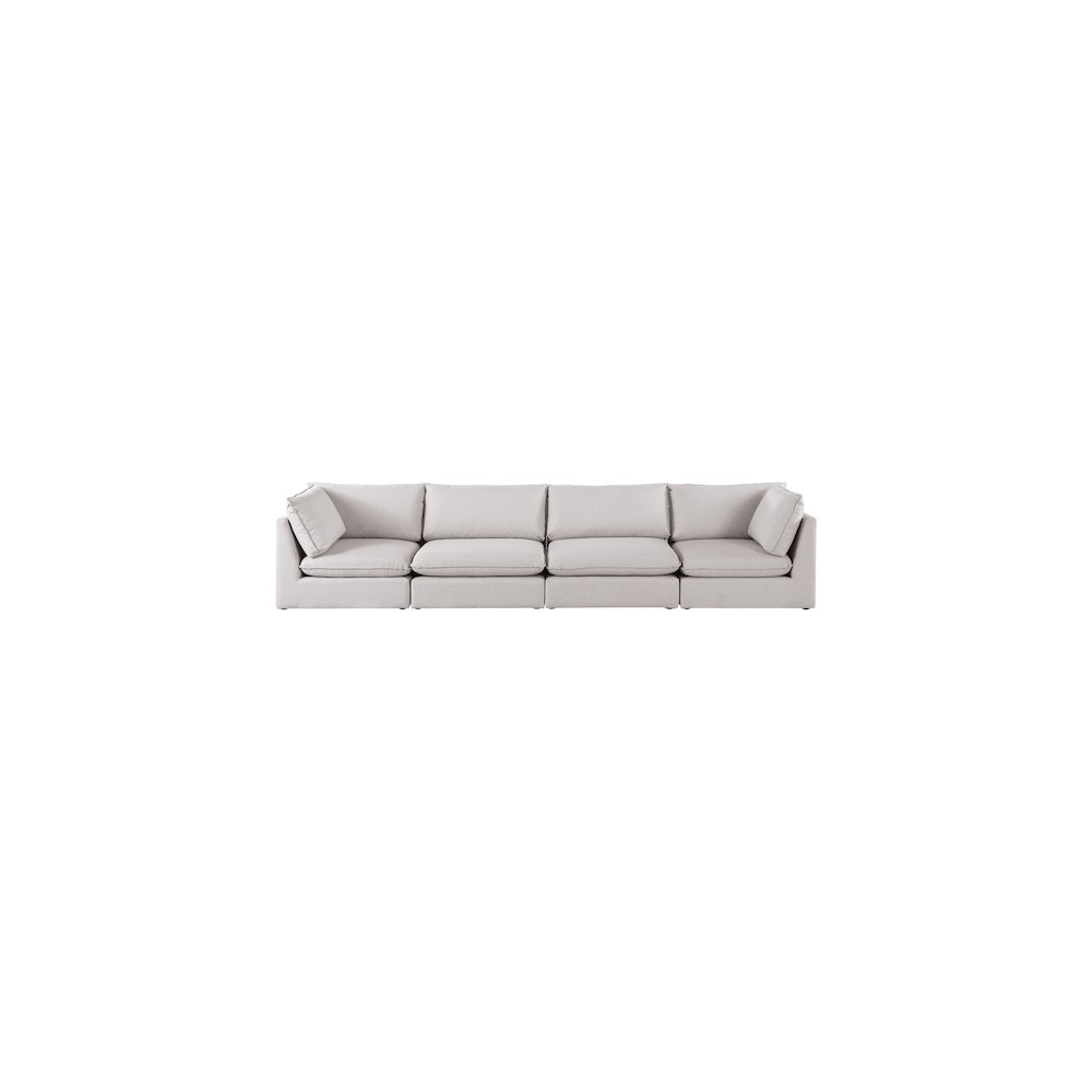 Mackenzie Beige Durable Linen Textured Modular Sofa