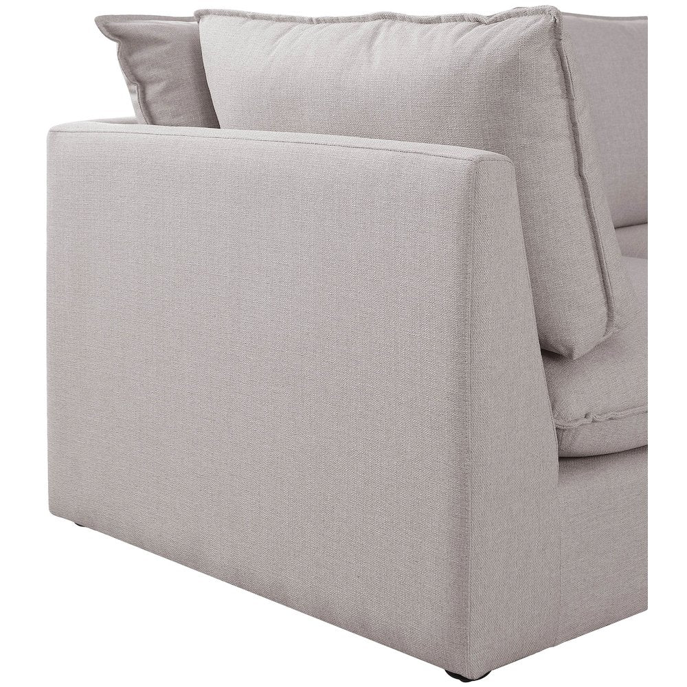 Mackenzie Beige Durable Linen Textured Modular Sofa