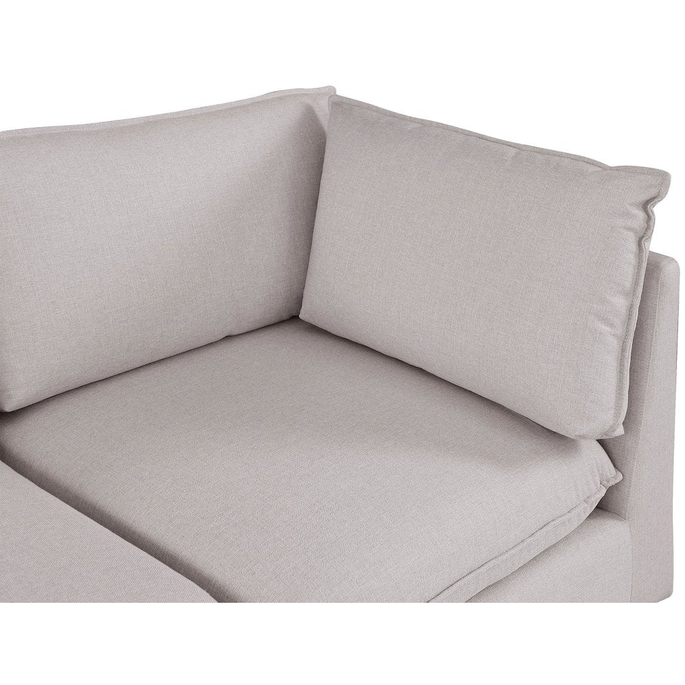 Mackenzie Beige Durable Linen Textured Modular Sofa