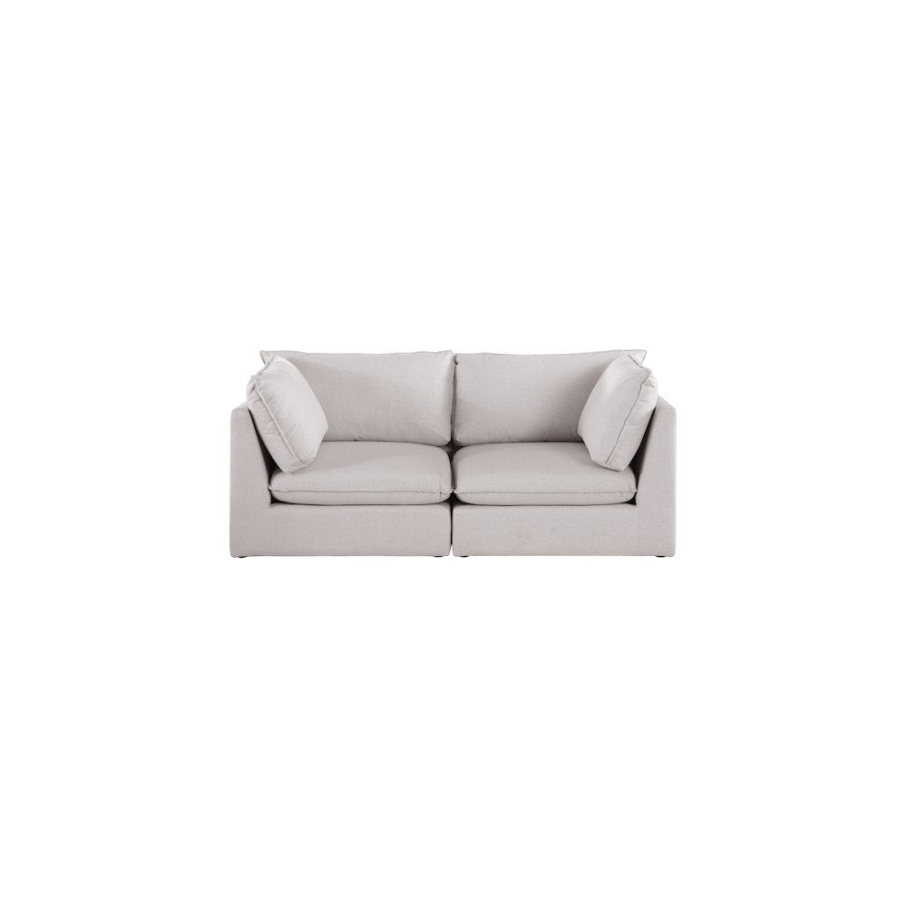 Mackenzie Beige Durable Linen Textured Modular Sofa
