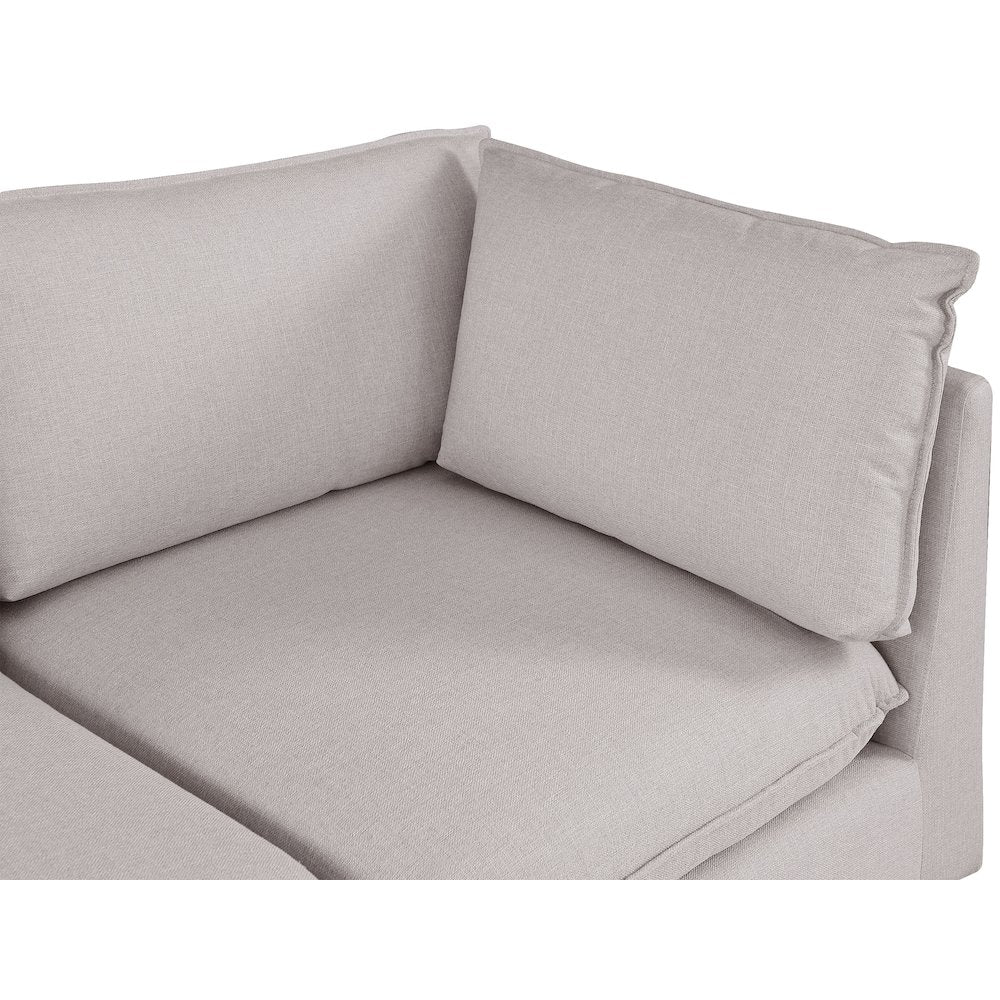 Mackenzie Beige Durable Linen Textured Modular Sofa