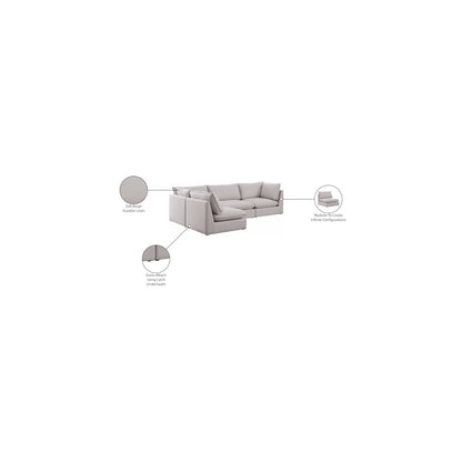 Mackenzie Beige Durable Linen Textured Modular Sectional