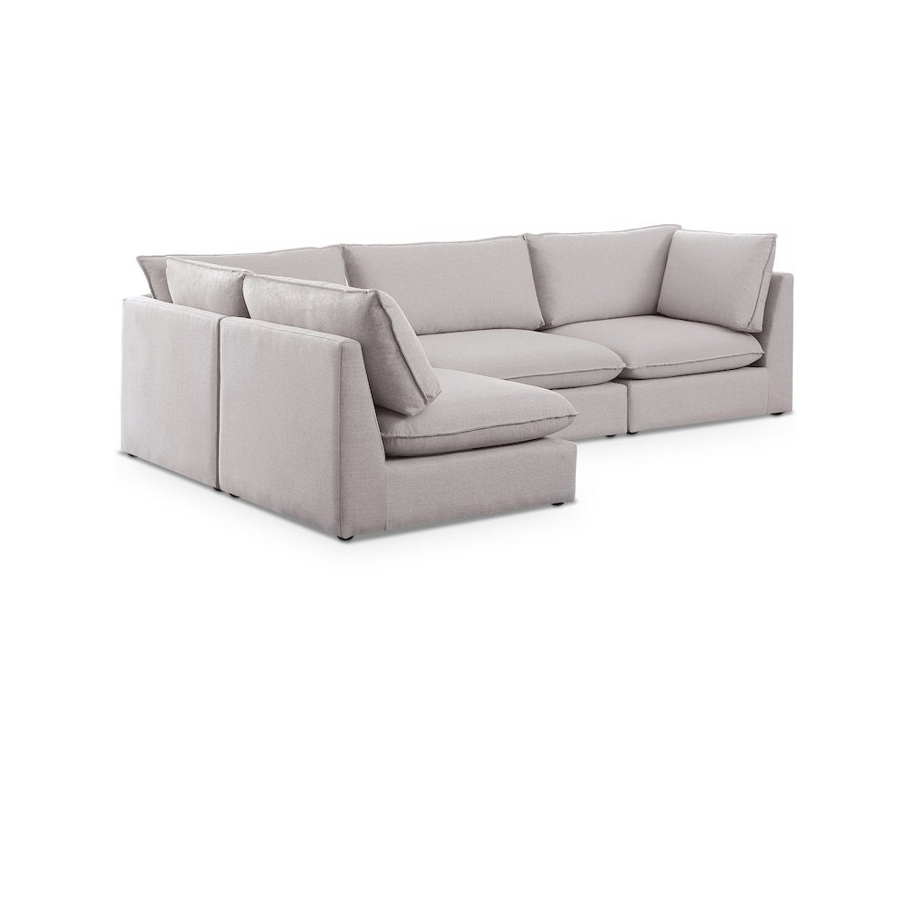 Mackenzie Beige Durable Linen Textured Modular Sectional