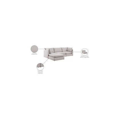 Mackenzie Beige Durable Linen Textured Modular Sectional