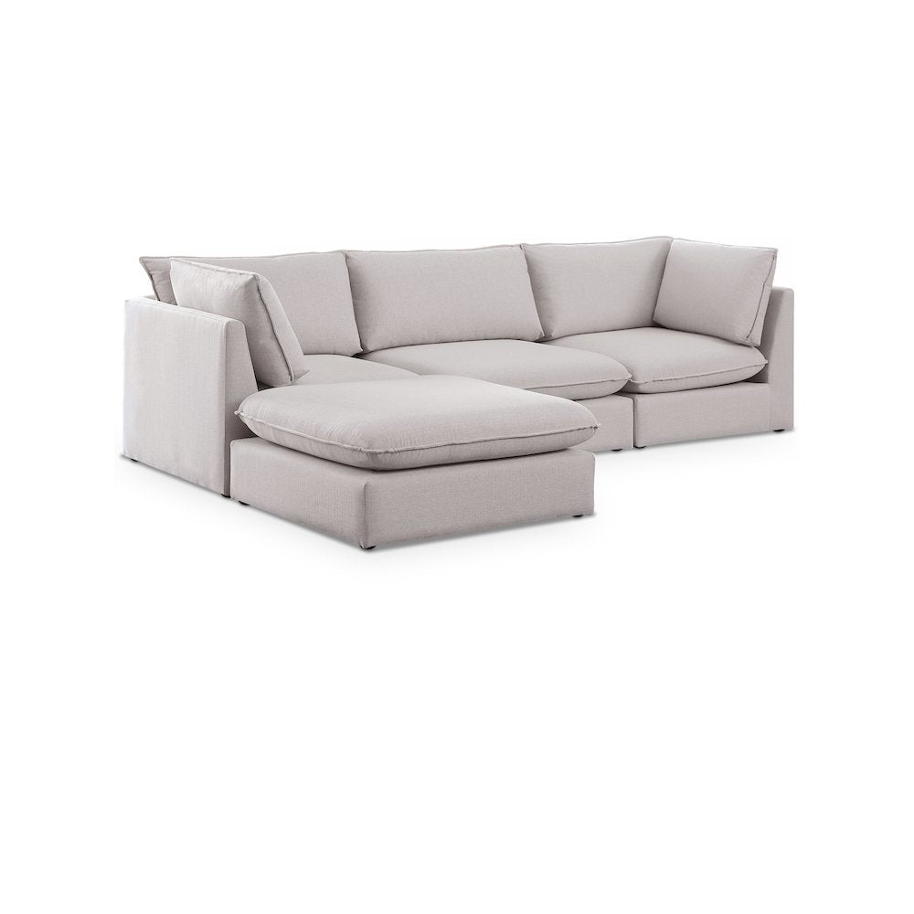 Mackenzie Beige Durable Linen Textured Modular Sectional
