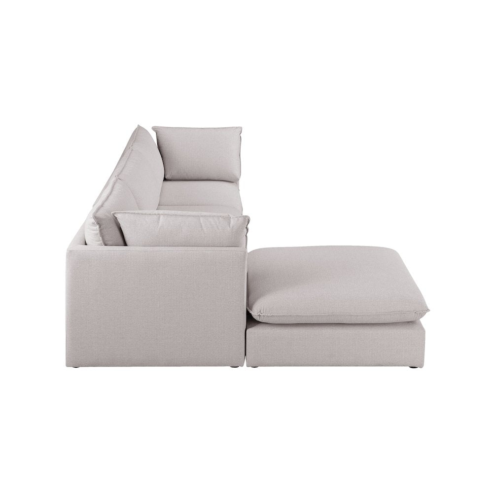 Mackenzie Beige Durable Linen Textured Modular Sectional