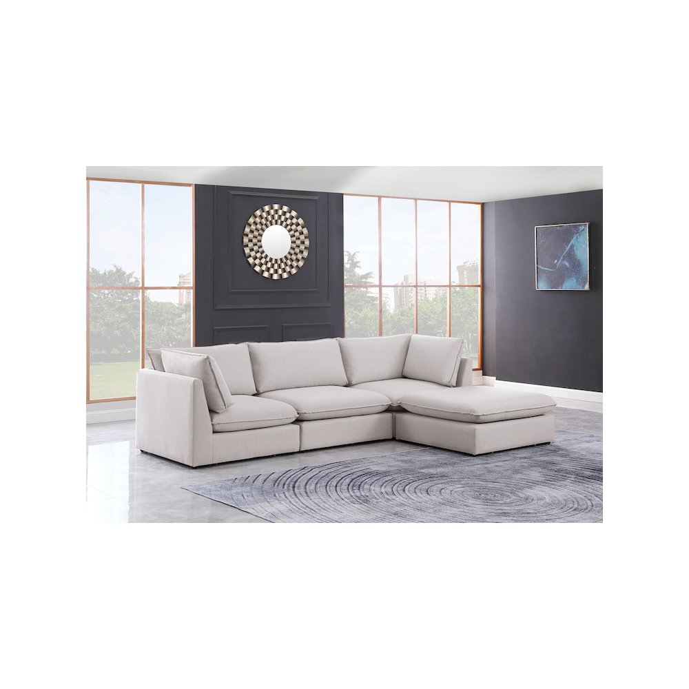 Mackenzie Beige Durable Linen Textured Modular Sectional
