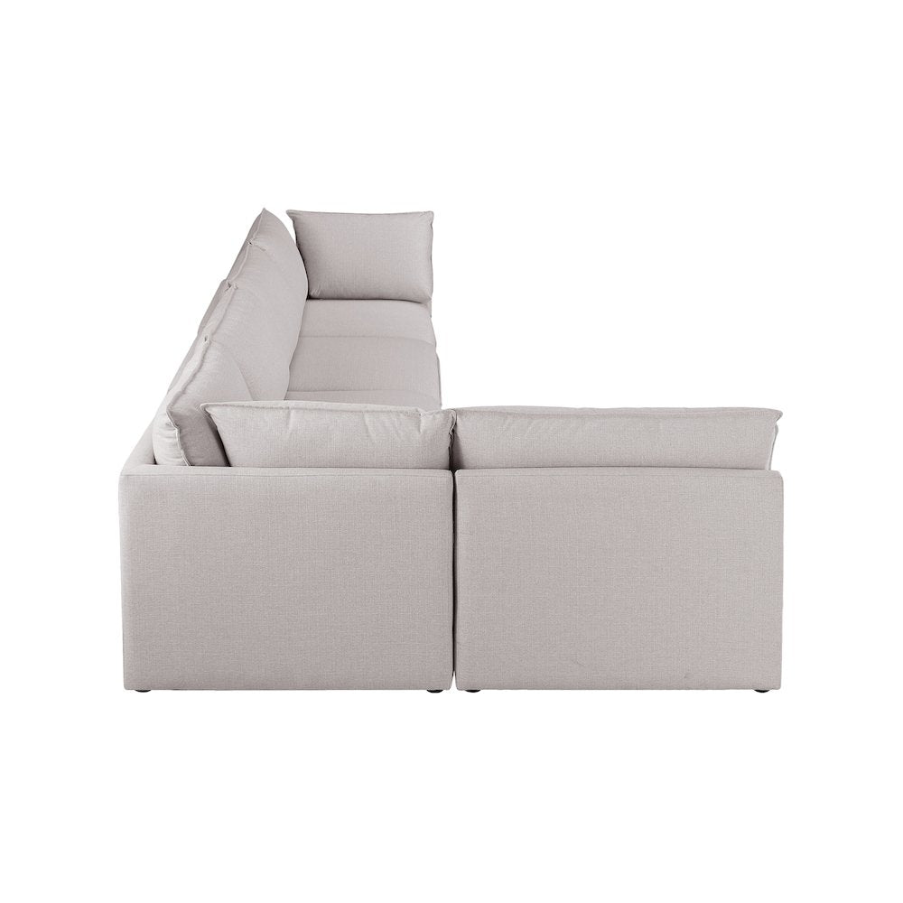 Mackenzie Beige Durable Linen Textured Modular Sectional
