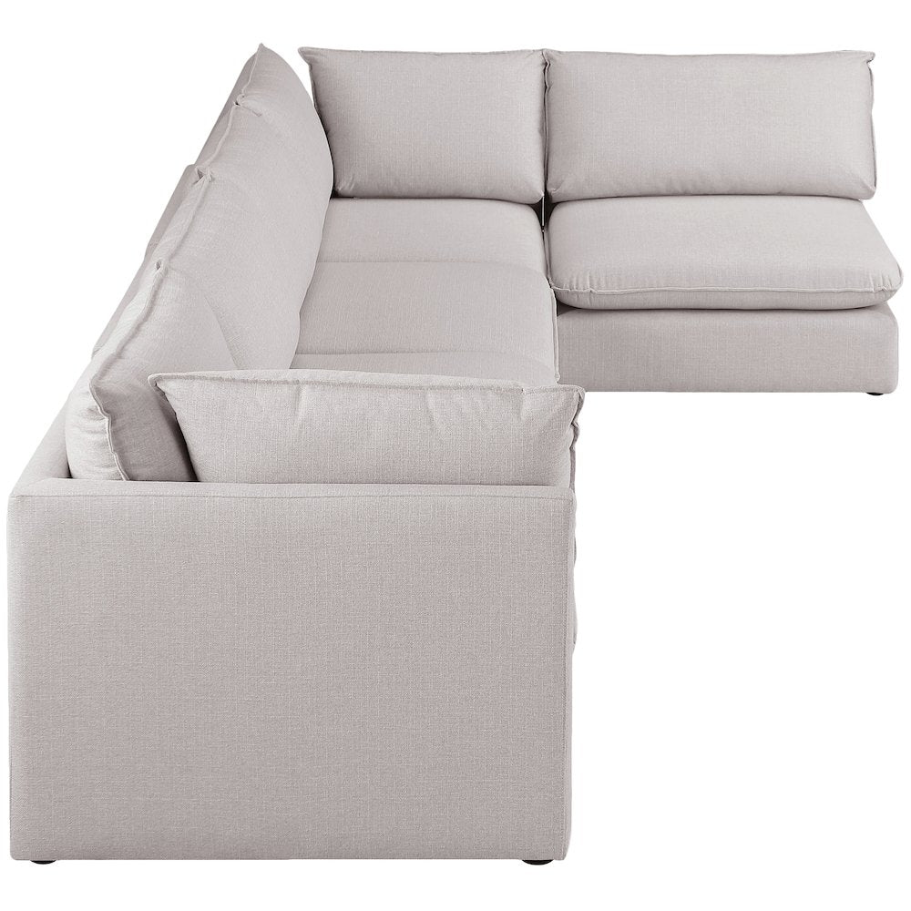 Mackenzie Beige Durable Linen Textured Modular Sectional