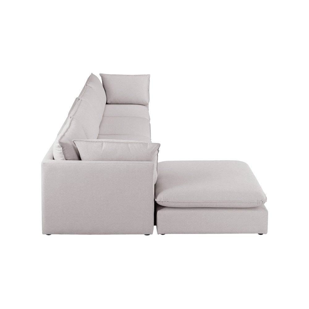 Mackenzie Beige Durable Linen Textured Modular Sectional