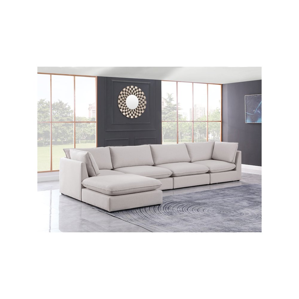 Mackenzie Beige Durable Linen Textured Modular Sectional