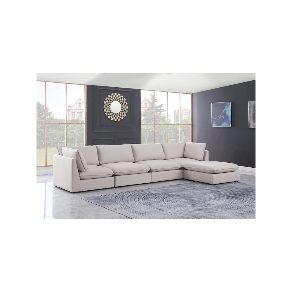 Mackenzie Beige Durable Linen Textured Modular Sectional