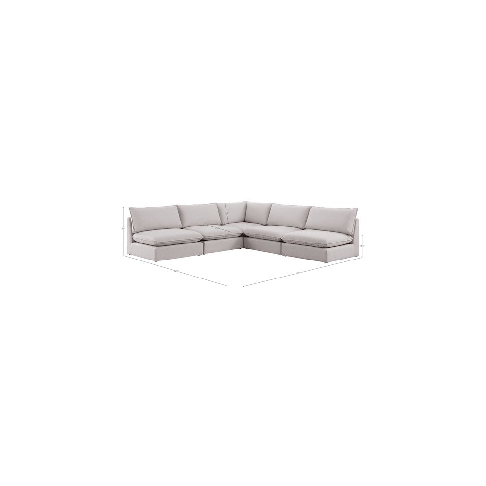 Mackenzie Beige Durable Linen Textured Modular Sectional