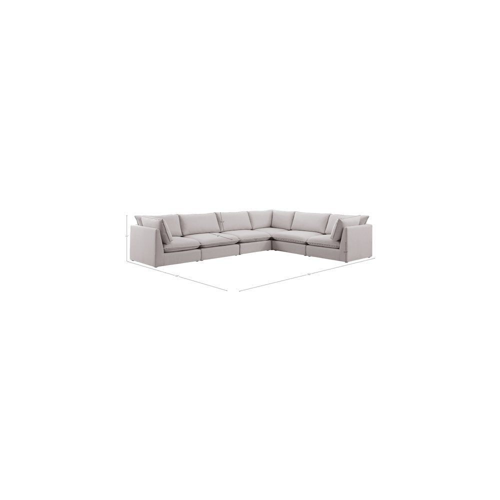 Mackenzie Beige Durable Linen Textured Modular Sectional