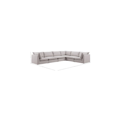 Mackenzie Beige Durable Linen Textured Modular Sectional