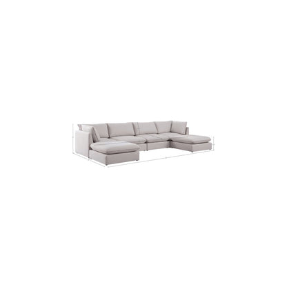 Mackenzie Beige Durable Linen Textured Modular Sectional