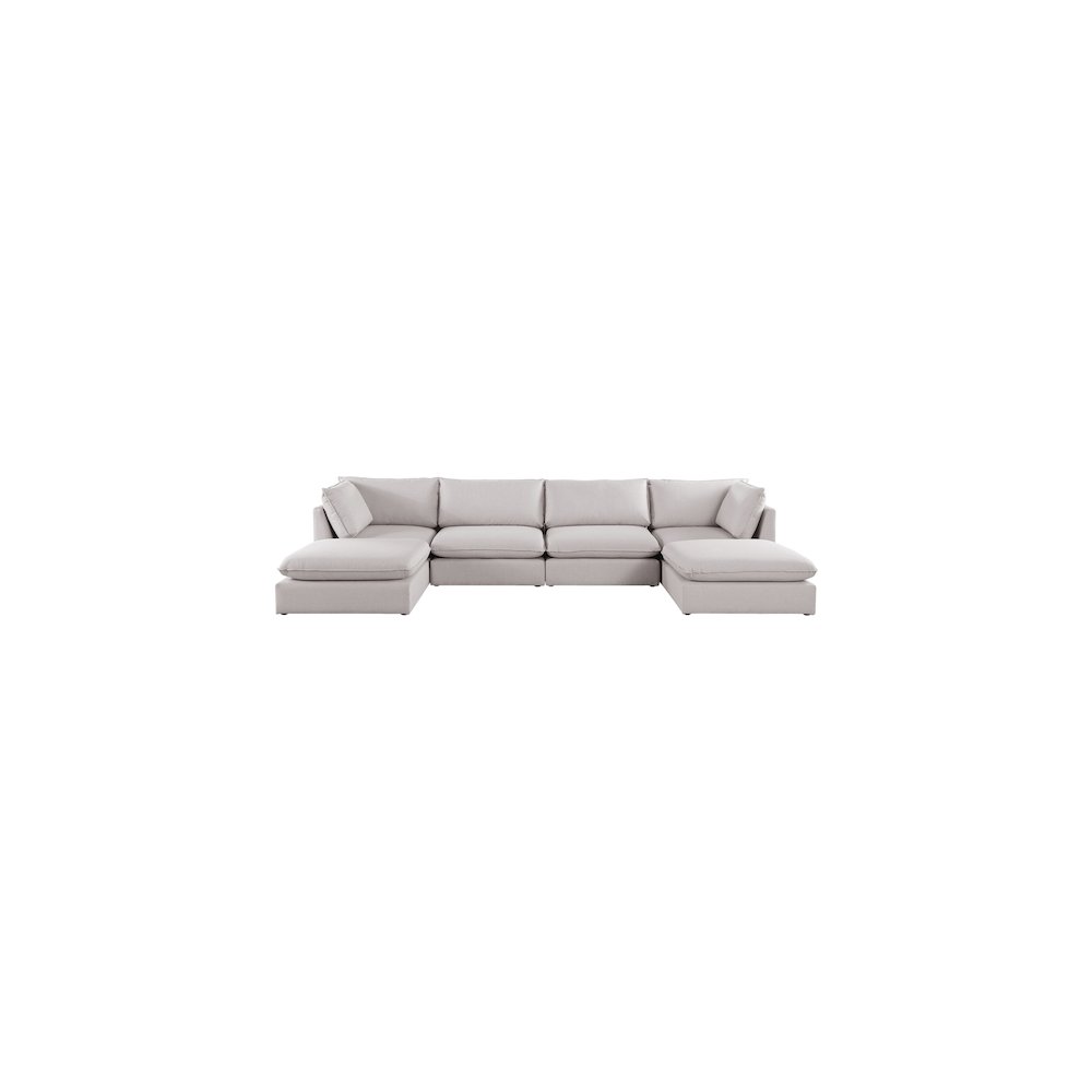 Mackenzie Beige Durable Linen Textured Modular Sectional