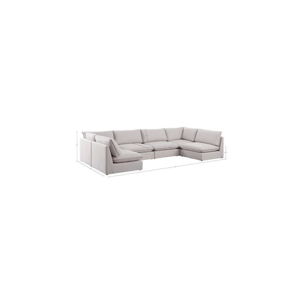 Mackenzie Beige Durable Linen Textured Modular Sectional