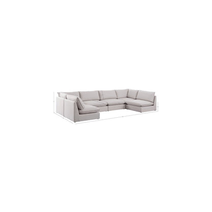 Mackenzie Beige Durable Linen Textured Modular Sectional