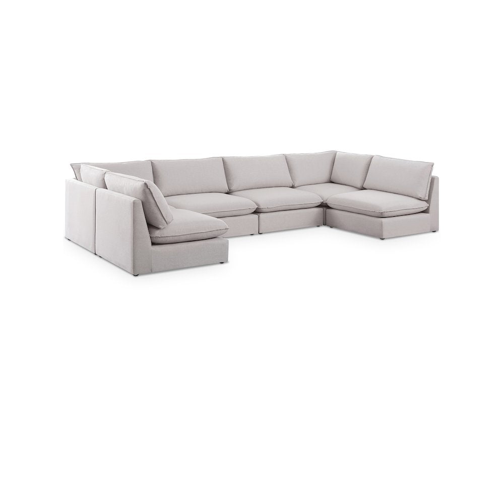 Mackenzie Beige Durable Linen Textured Modular Sectional