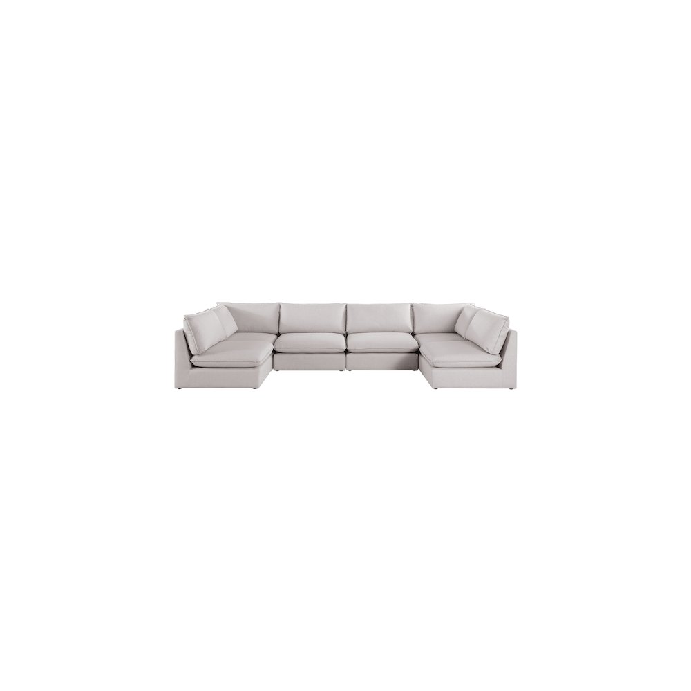 Mackenzie Beige Durable Linen Textured Modular Sectional