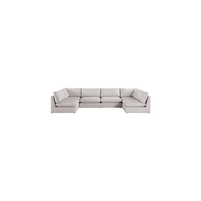 Mackenzie Beige Durable Linen Textured Modular Sectional
