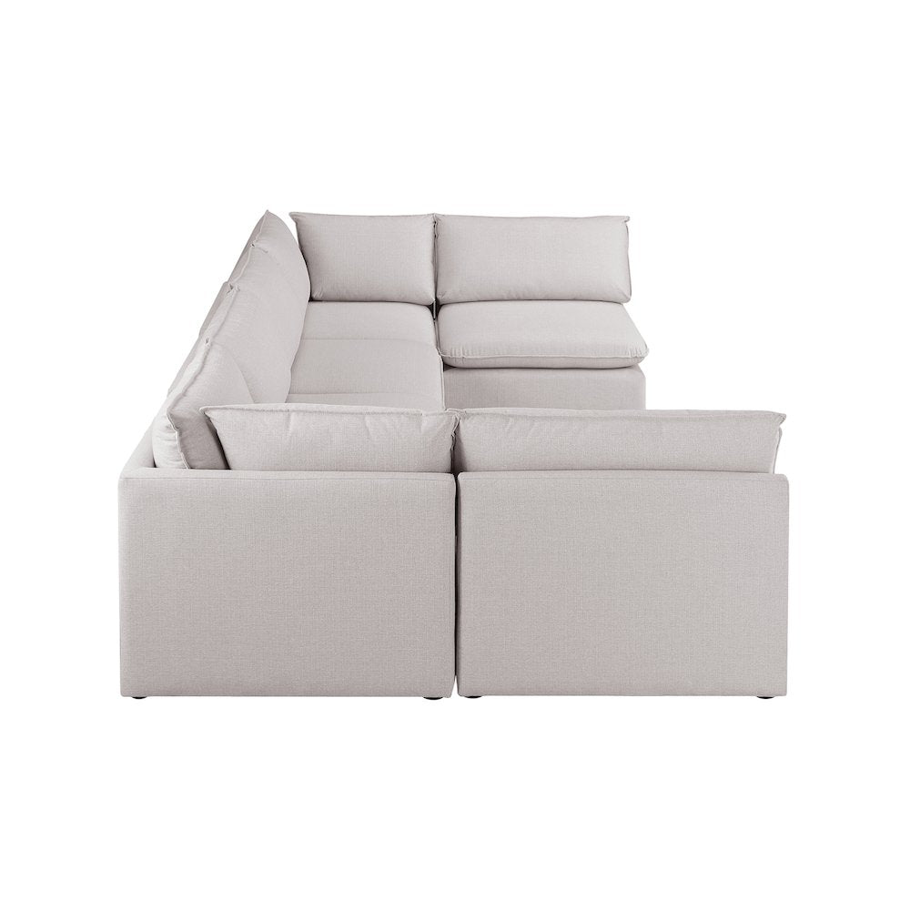 Mackenzie Beige Durable Linen Textured Modular Sectional
