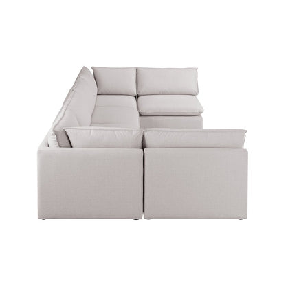 Mackenzie Beige Durable Linen Textured Modular Sectional