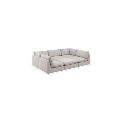 Mackenzie Beige Durable Linen Textured Modular Sectional