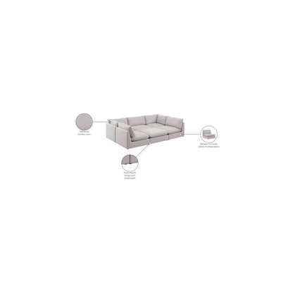 Mackenzie Beige Durable Linen Textured Modular Sectional