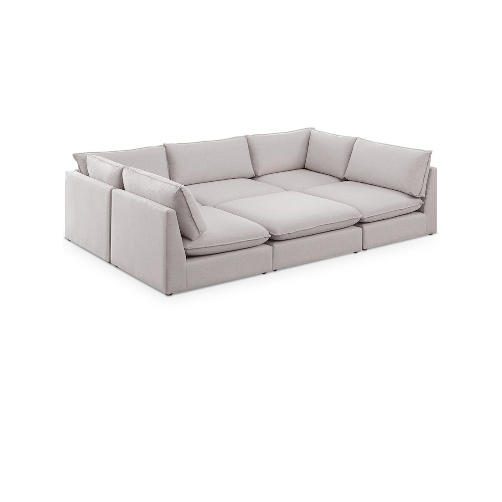 Mackenzie Beige Durable Linen Textured Modular Sectional