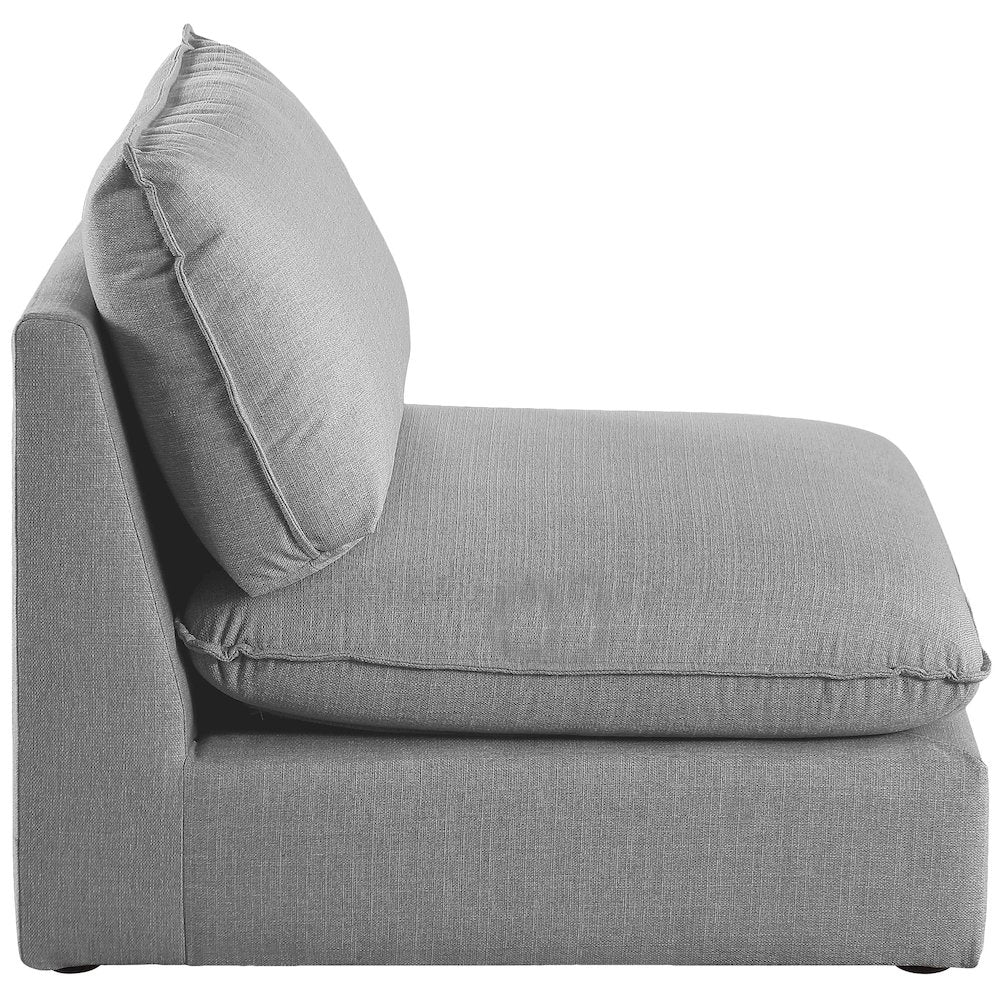 Mackenzie Grey Durable Linen Textured Armless Chair
