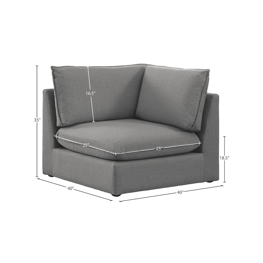 Mackenzie Grey Durable Linen Textured Corner Chair