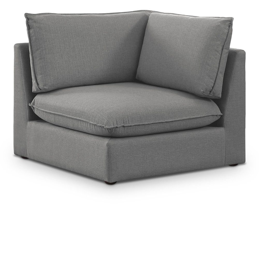 Mackenzie Grey Durable Linen Textured Corner Chair