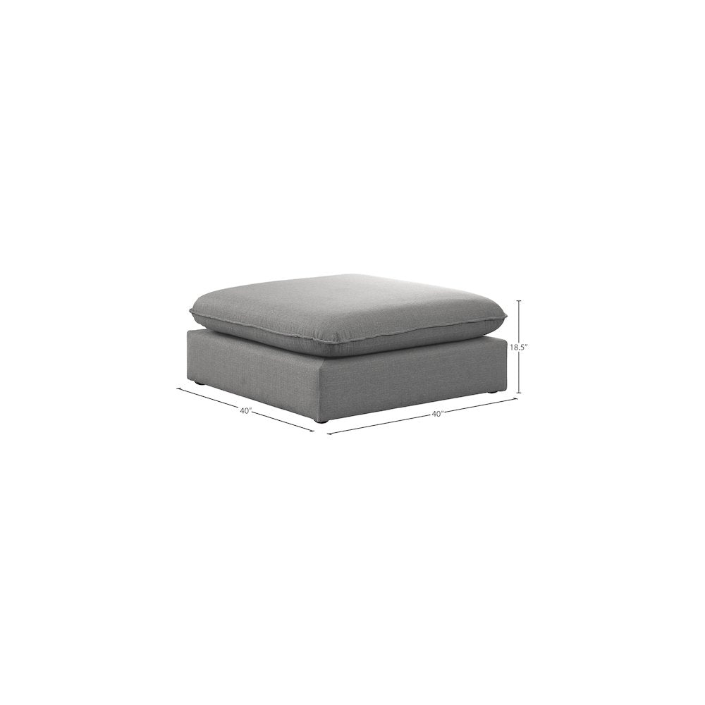 Mackenzie Grey Durable Linen Textured Ottoman