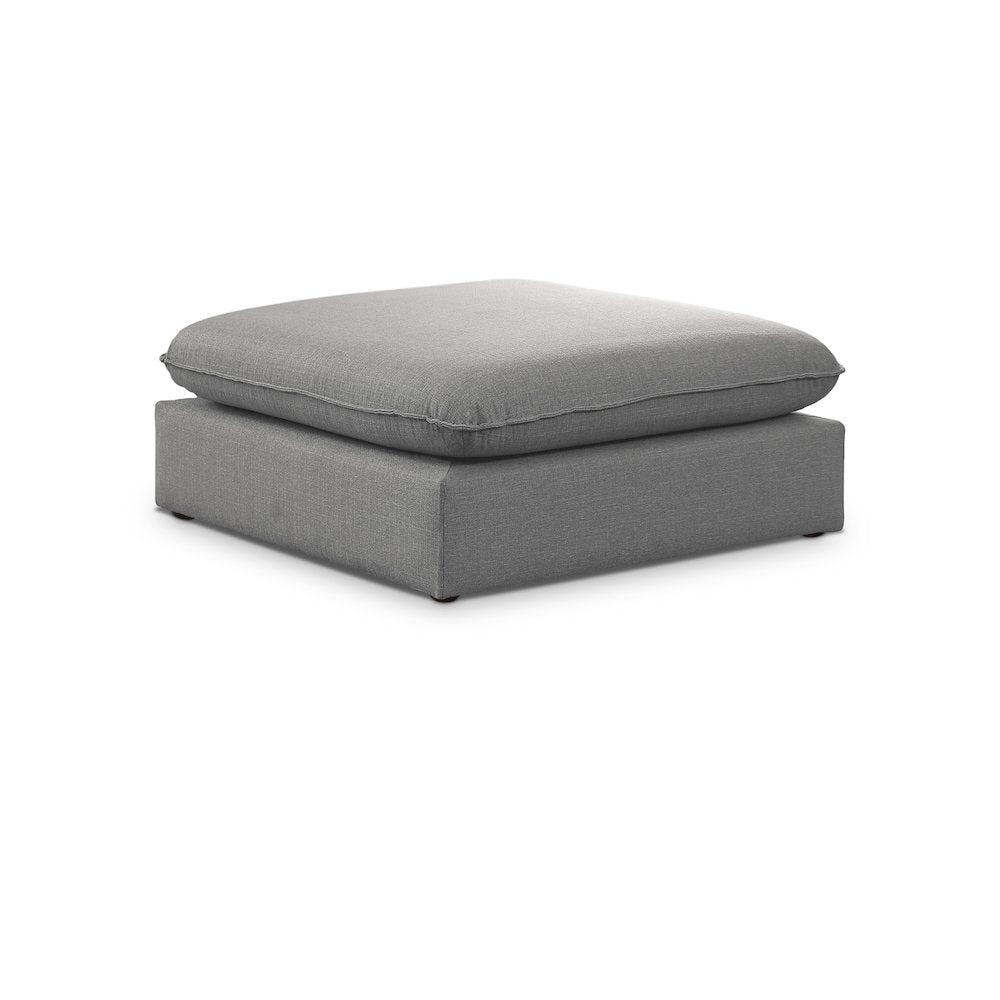 Mackenzie Grey Durable Linen Textured Ottoman