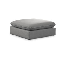 Mackenzie Grey Durable Linen Textured Ottoman