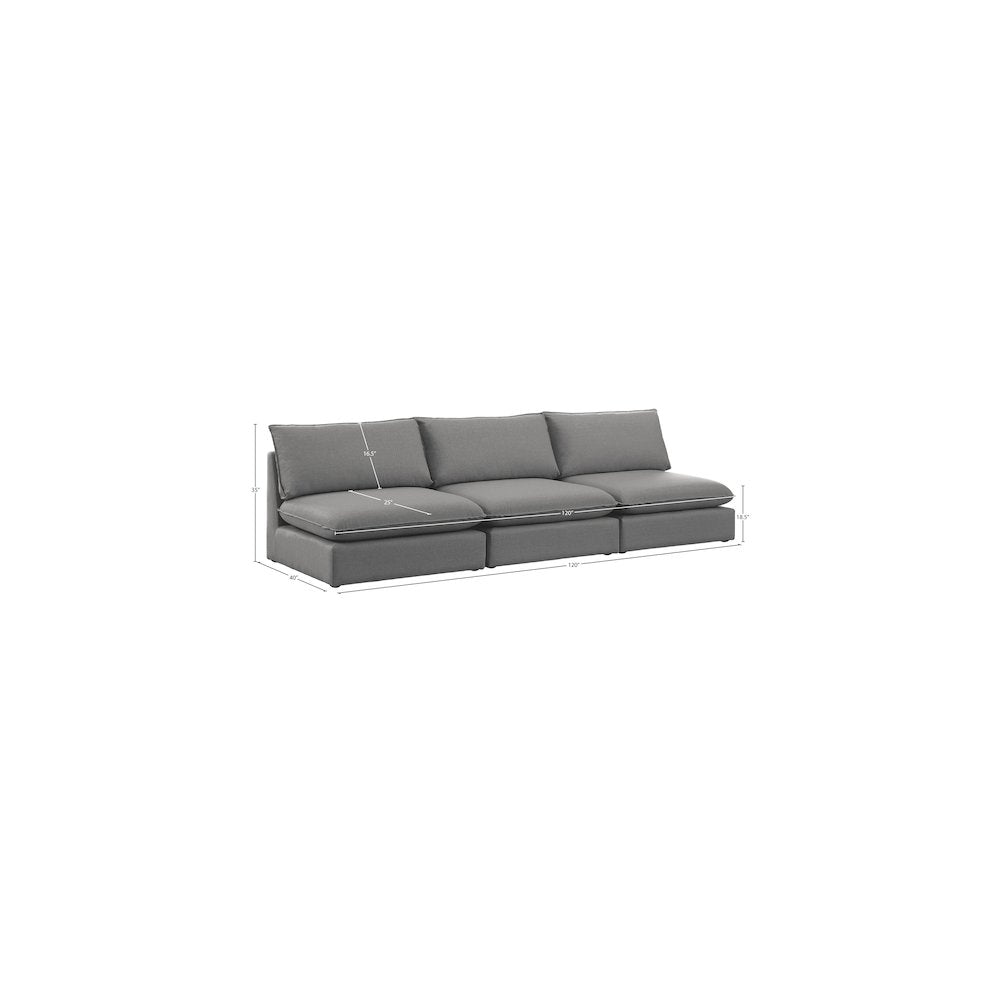 Mackenzie Grey Durable Linen Textured Modular Sofa