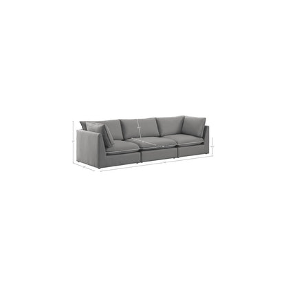 Mackenzie Grey Durable Linen Textured Modular Sofa
