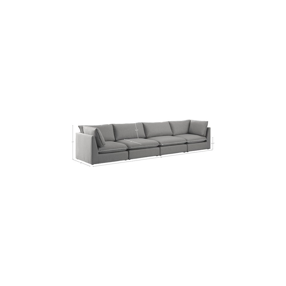 Mackenzie Grey Durable Linen Textured Modular Sofa