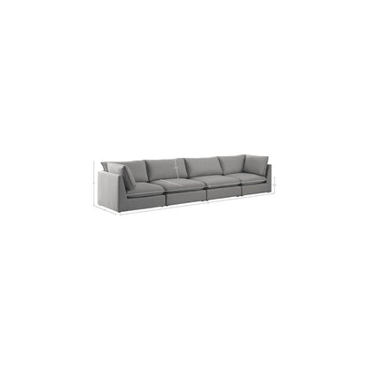 Mackenzie Grey Durable Linen Textured Modular Sofa